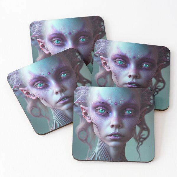 Item preview, Veined Alien Female with Bright Blue Eyes designed and sold by LovelaceVisuals.