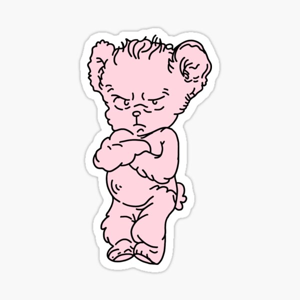 Grumpy Bear Fuzzy sticker – Snark Gifts