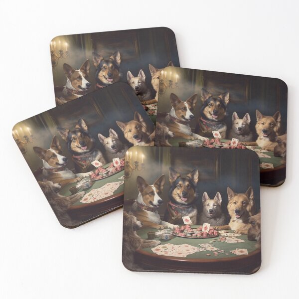 Item preview, dogs play card painting designed and sold by Oliviasharone.