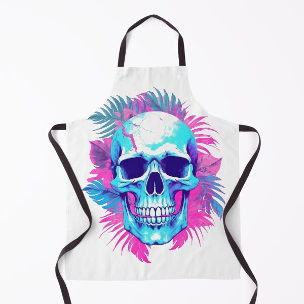 Artikelvorschau, Totenkopf im Vaporwave-Stil mit Pflanzen im Hintergrund entworfen und verkauft von LilyBell6.