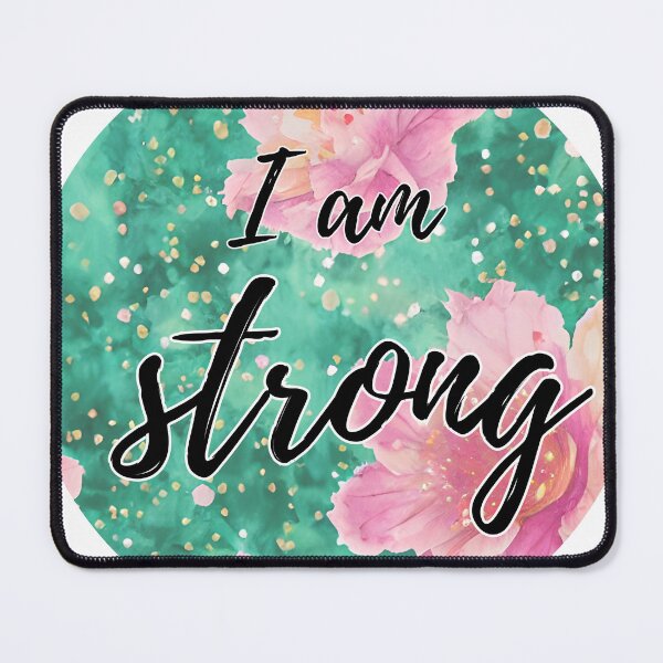 Item preview, I am strong Floating flowers with glitter designed and sold by WallabyJelly.