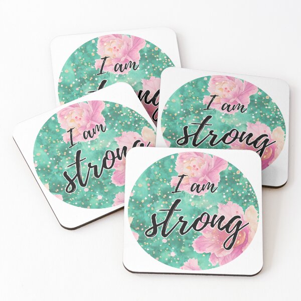 Item preview, I am strong Floating flowers with glitter designed and sold by WallabyJelly.