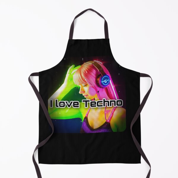 Item preview, I Love techno logo neon version 2 designed and sold by Artcolage87.