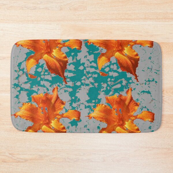 Item preview, ABSTRACT ORANGE LILY FLOWERS GARDEN GREY-GREEN ART designed and sold by sharlesart.