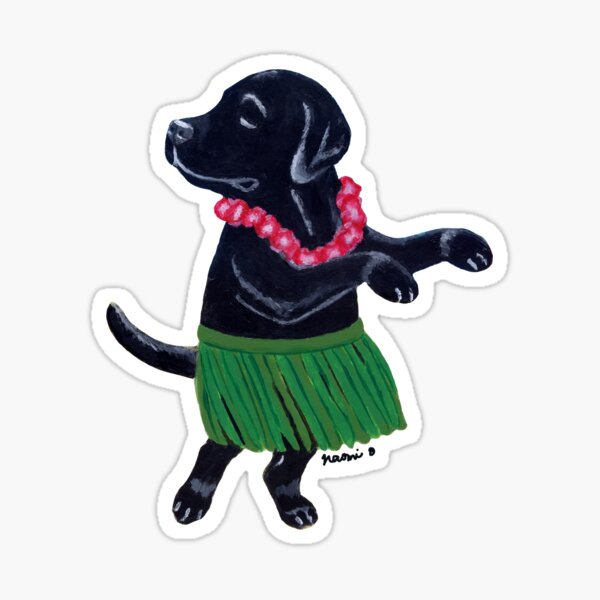 Aloha Black Labrador Sticker