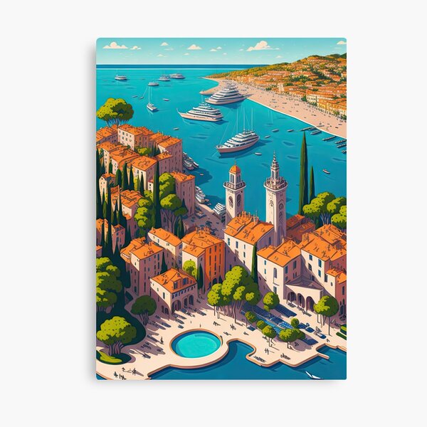 Panoramic Images Canvas Art Prints - Beach Landscape, Nice, French Riviera, Provence-Alpes-Cote d'Azur, France ( places > Europe > France > Provence