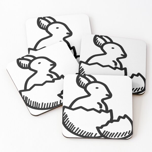Item preview, black and white rabbit sitting in eggshell designed and sold by MoriahHo88.