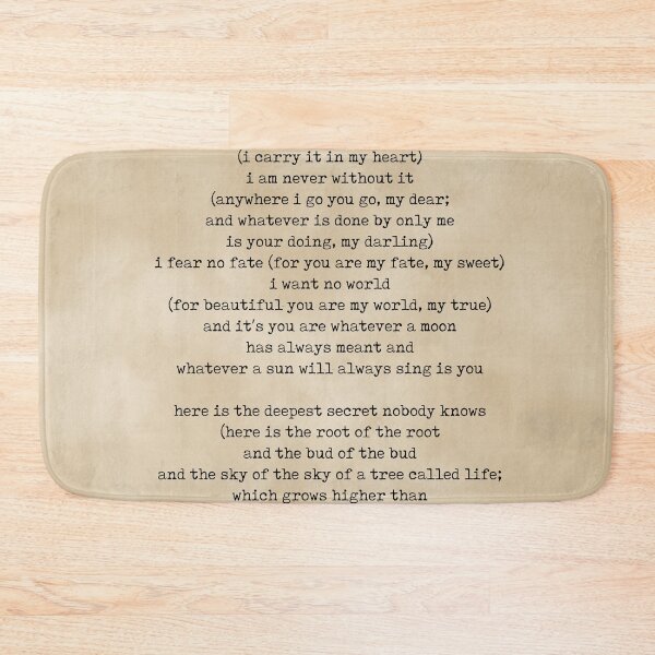 Item preview, I carry your heart with me - E E Cummings - Literature - Typewriter Print on Antique Paper designed and sold by Studio Grafiikka.