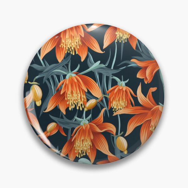 Artikelvorschau, Cheery Vintage Orange floral pattern entworfen und verkauft von florallover444.
