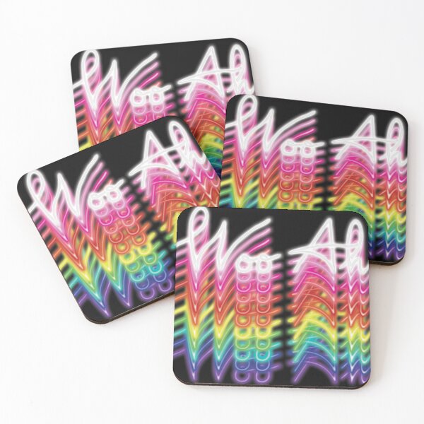 Item preview, Rainbow Woo Ah Stacked - Black Background designed and sold by Picassa166.