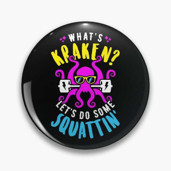 Item preview, What's Kraken? Let's Do Some Squattin' Retro Neon Synthwave 80s 90s designed and sold by Brogress Project.