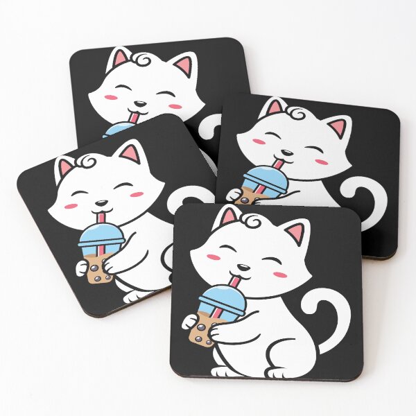 Item preview, Kawaii Cat Drinking Bubble Tea  designed and sold by BetOova.