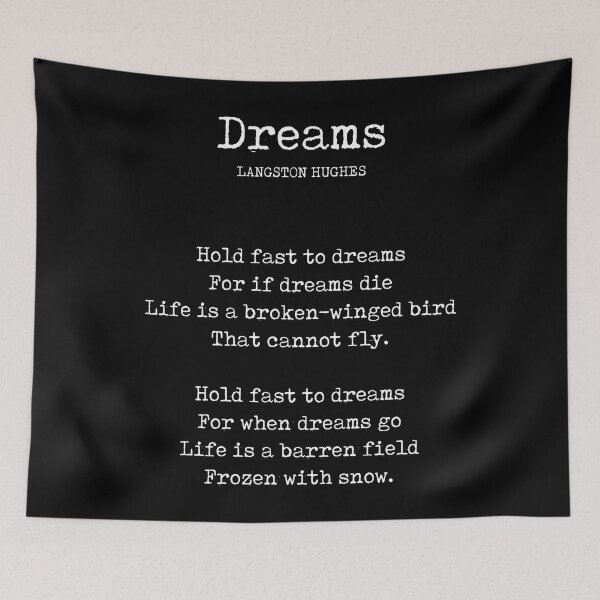 Artikelvorschau, Dreams - Langston Hughes Poem - Literature - Typography 1 - Black entworfen und verkauft von Studio Grafiikka.
