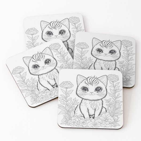 Item preview, Elegant Feline - Minimalist Ink Drawing of a Cute Cat designed and sold by mdhanim.