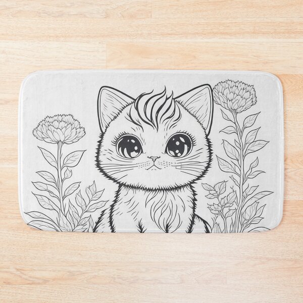 Item preview, Elegant Feline - Minimalist Ink Drawing of a Cute Cat designed and sold by mdhanim.