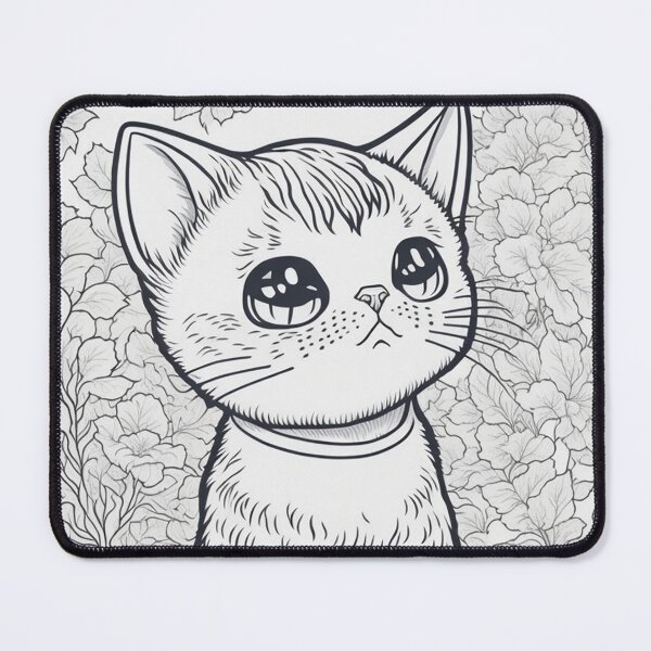 Item preview, Feline Simplicity - Ink Sketch of a Cute and Playful Cat designed and sold by mdhanim.