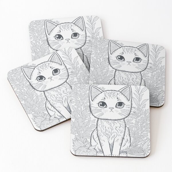 Artikelvorschau, Fine Ink Strokes - Clean Line Art Depicting a Cute Cat entworfen und verkauft von mdhanim.