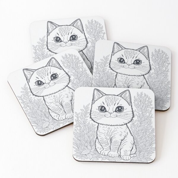 Item preview, Ink Meow - Delightful Line Art of a Cute Cat designed and sold by mdhanim.