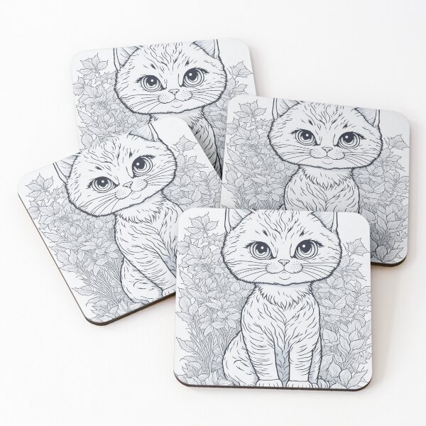 Item preview, Inky Whiskers - Clean Line Art of a Cute Cat designed and sold by mdhanim.