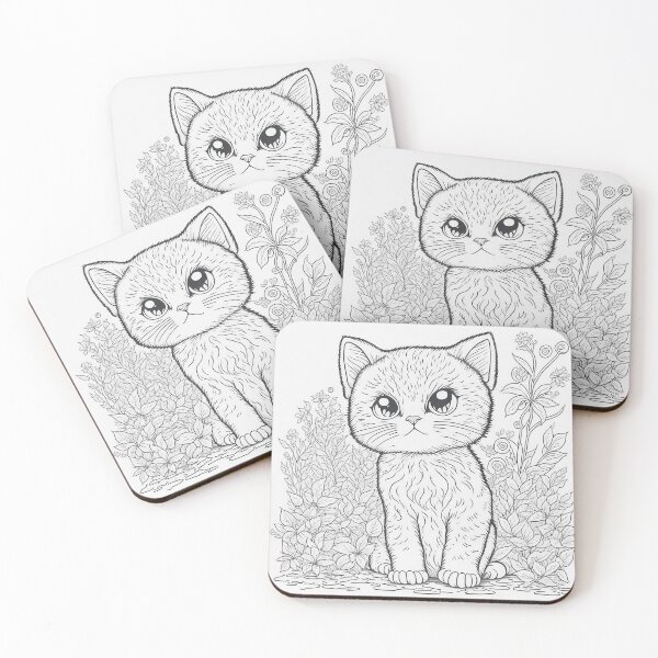 Item preview, Purrrfect Lines - Clean Ink Drawing of a Charming Cat designed and sold by mdhanim.