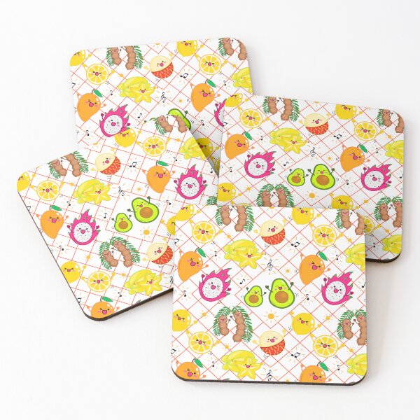 Item preview,  Excited happy tropical fruits designed and sold by mixMixtli.