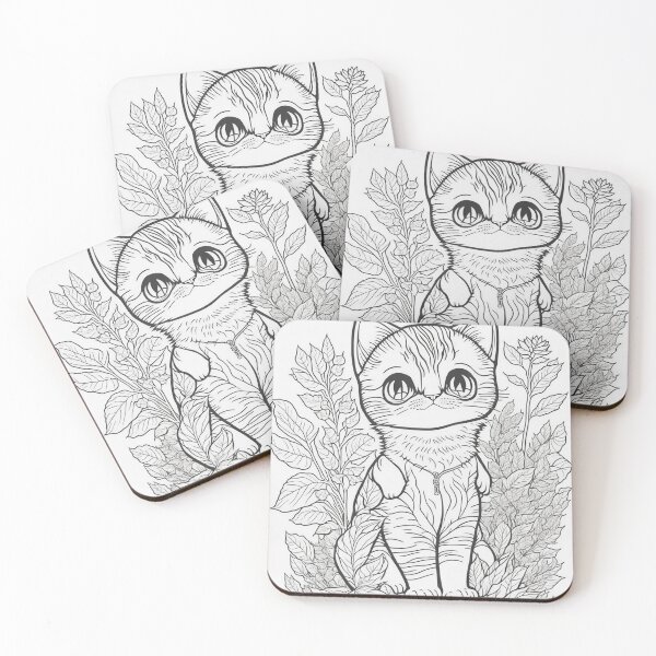 Item preview, Simple and Sweet - Clean Line Drawing of a Cute Cat designed and sold by mdhanim.