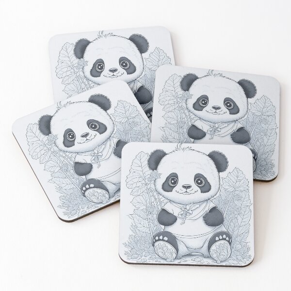 Item preview, Energetic Panda - Clean Line Art with Ink Accents designed and sold by mdhanim.