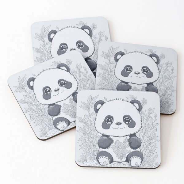 Item preview, Vibrant Panda Sketch - Clean Ink Drawing designed and sold by mdhanim.