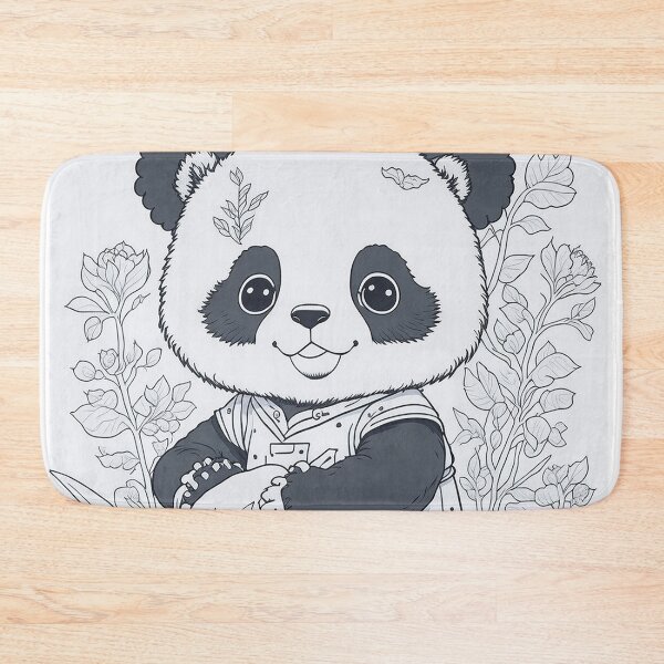 Item preview, Whimsical Panda - Vibrant Ink Drawing in Clean Lines designed and sold by mdhanim.
