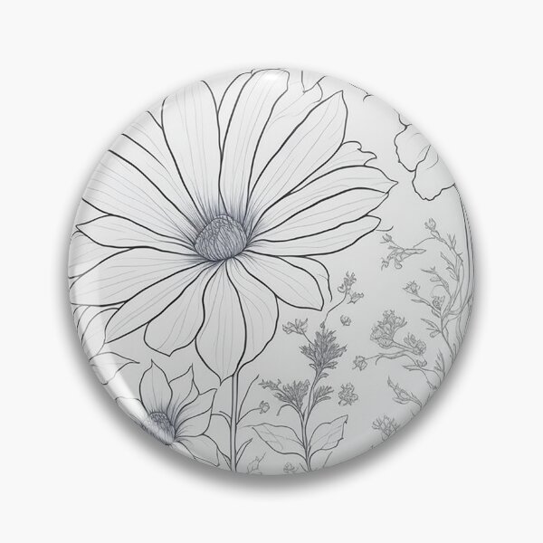 Artikelvorschau, Inky Botanical - Clean Line Art of a Detailed Flower entworfen und verkauft von mdhanim.
