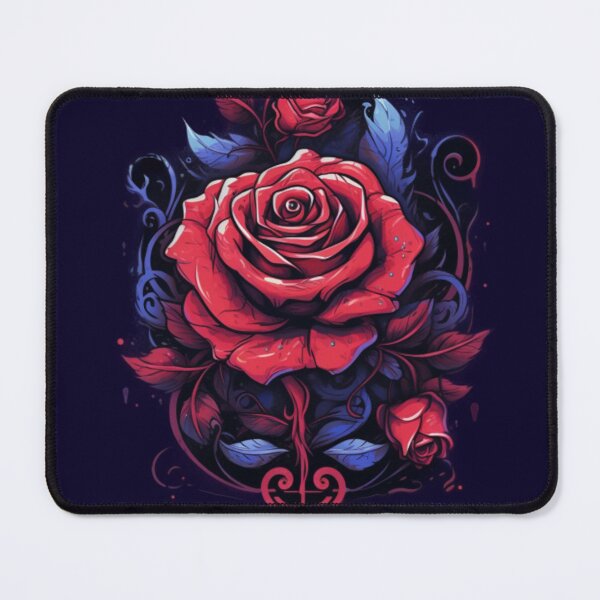 Item preview, Contrast of nature: red rose with blue leaves designed and sold by No-No-Name.