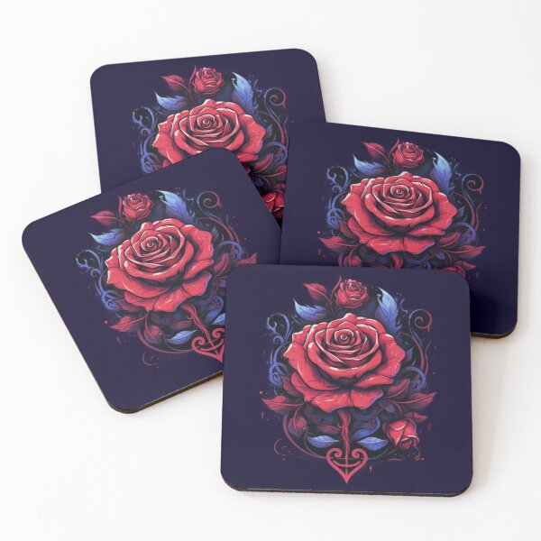 Item preview, Contrast of nature: red rose with blue leaves designed and sold by No-No-Name.