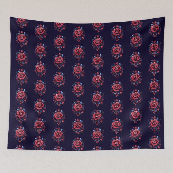 Item preview, Contrast of nature: red rose with blue leaves designed and sold by No-No-Name.