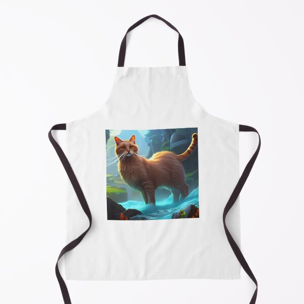 Item preview, Mountain cat standing under the blue waterfall designed and sold by greengoodnich.