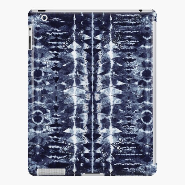 Oceanic geometry: Fish inspiration in blue and white, variant with vertical stripes iPad Snap Case