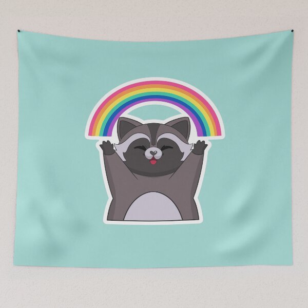 Item preview, Pride Flag Rainbow Raccoon designed and sold by Kimswoa.