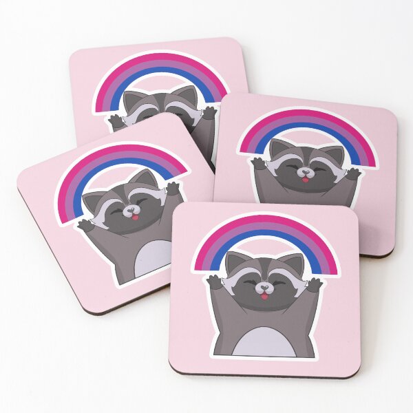 Item preview, Bi Pride Flag Rainbow Raccoon designed and sold by Kimswoa.