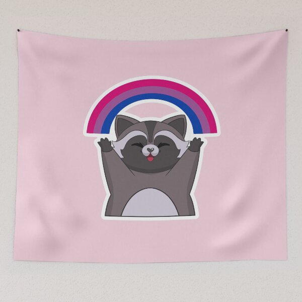Item preview, Bi Pride Flag Rainbow Raccoon designed and sold by Kimswoa.