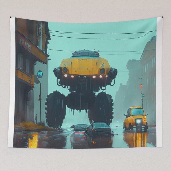 Item preview, Driving Car With Yellow Robots designed and sold by KritstinaBrisce.