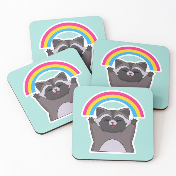 Item preview, Pan Pride Flag Rainbow Raccoon designed and sold by Kimswoa.