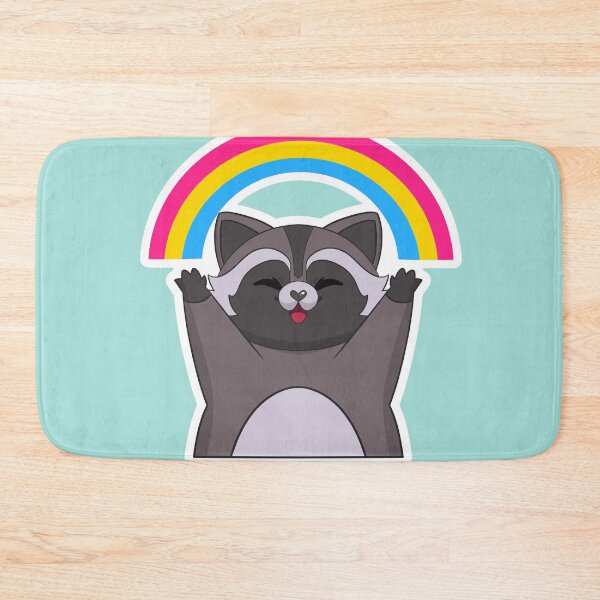 Item preview, Pan Pride Flag Rainbow Raccoon designed and sold by Kimswoa.