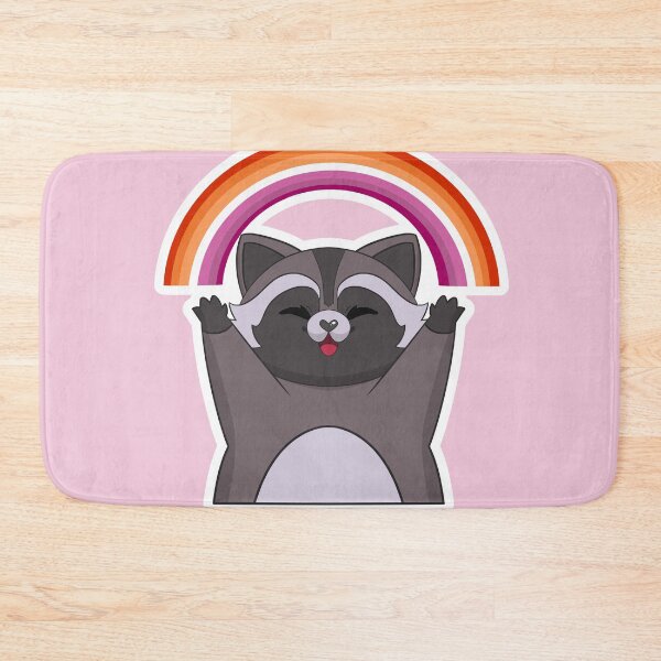Item preview, Lesbian Pride Flag Rainbow Raccoon designed and sold by Kimswoa.