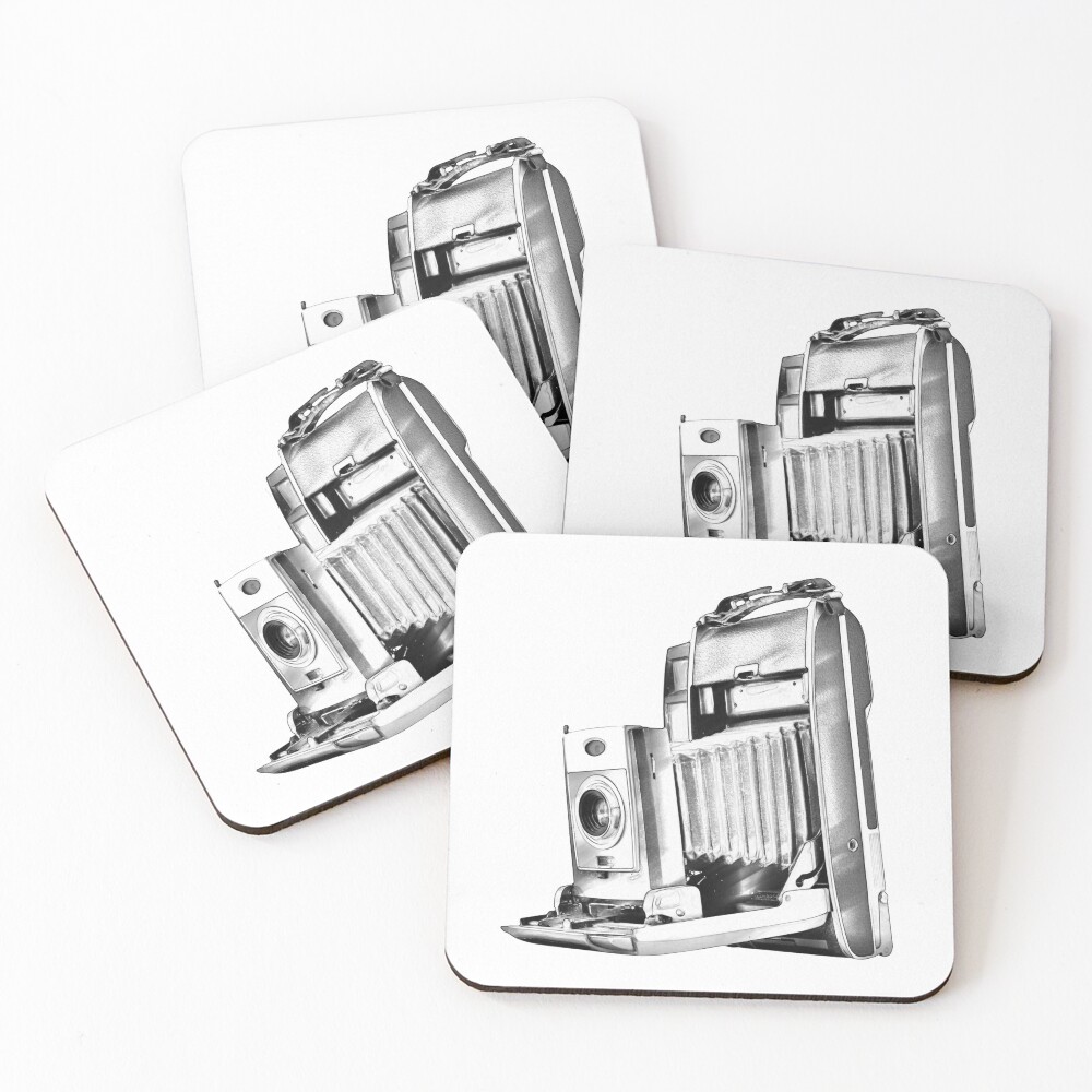 Polaroid Camera with Bellows Coasters (Set of 4)