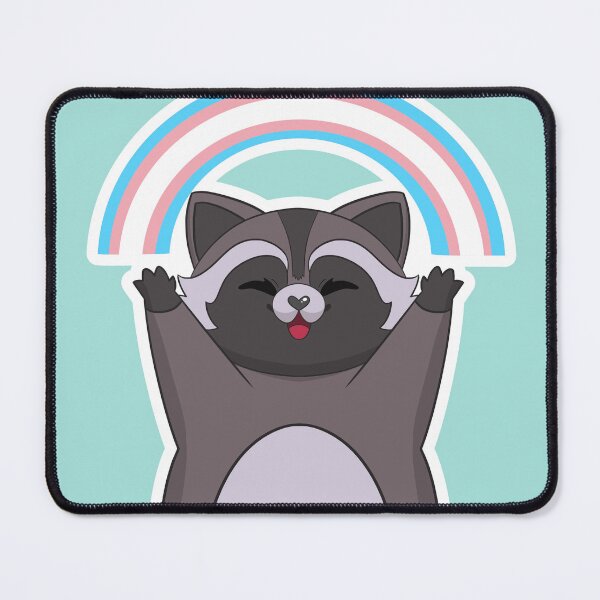 Item preview, Trans Pride Flag Rainbow Raccoon designed and sold by Kimswoa.