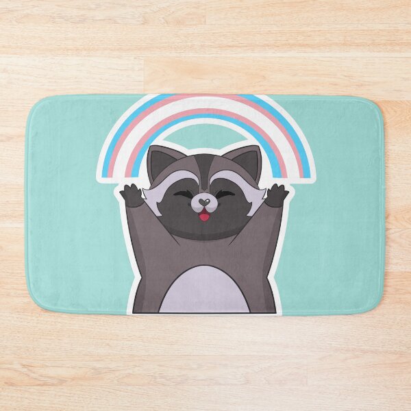 Item preview, Trans Pride Flag Rainbow Raccoon designed and sold by Kimswoa.