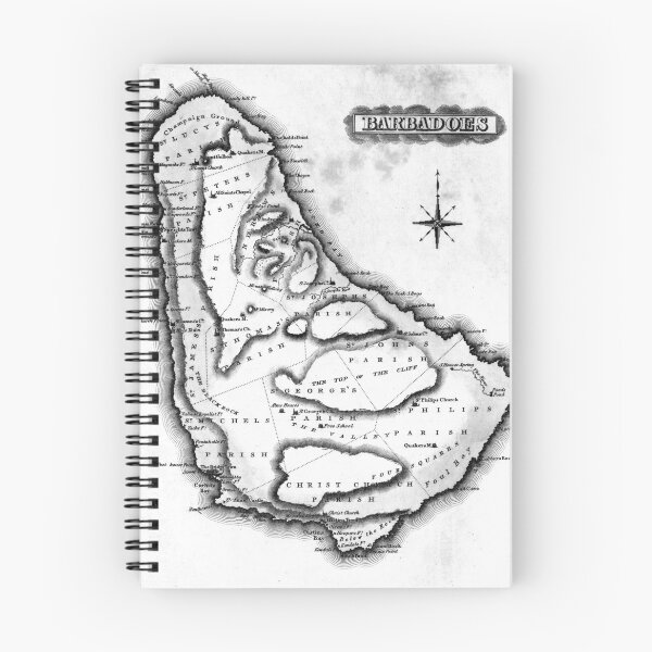 Item preview, Vintage Map of Barbados (1823) BW designed and sold by BravuraMedia.
