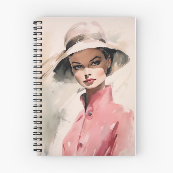 Aperçu de l'œuvre Belle dame des années 1950 au chapeau, aquarelle de modèle de mode créée et vendue par LuluLovely.