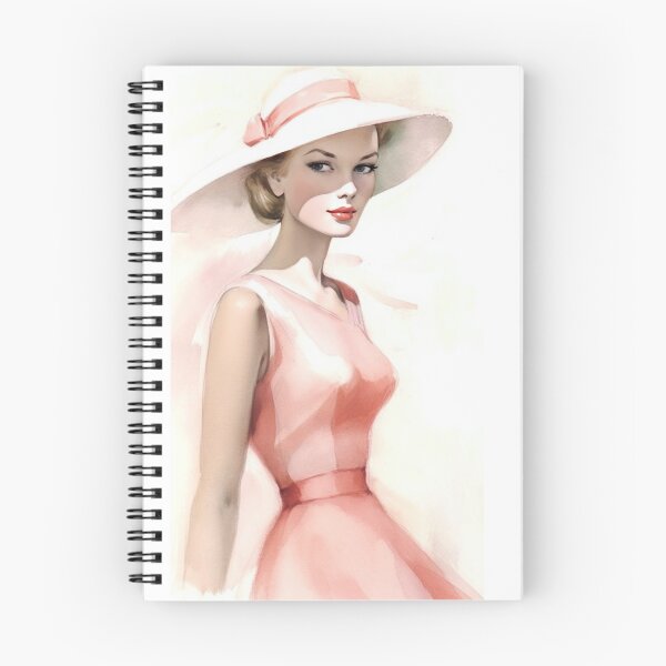 Aperçu de l'œuvre Dame des années 1950 au chapeau à larges bords, aquarelle de mannequin créée et vendue par LuluLovely.