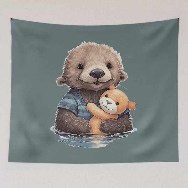 Item preview, Baby otter with teddy  designed and sold by MazieBrunet.