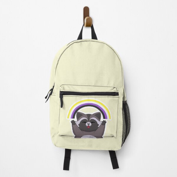 Item preview, Non Binary Pride Flag Rainbow Raccoon designed and sold by Kimswoa.